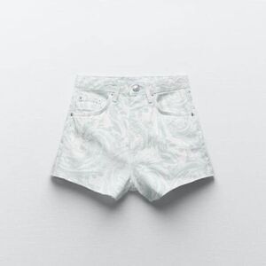 ZARA NWT Blue Hi-Rise Printed Shorts US 8 /29